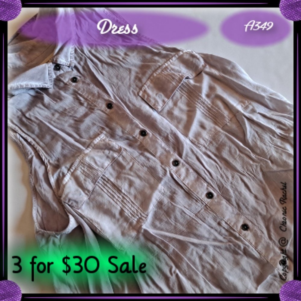 Lilac Sleeveless Button-Down Casual Collared Dress